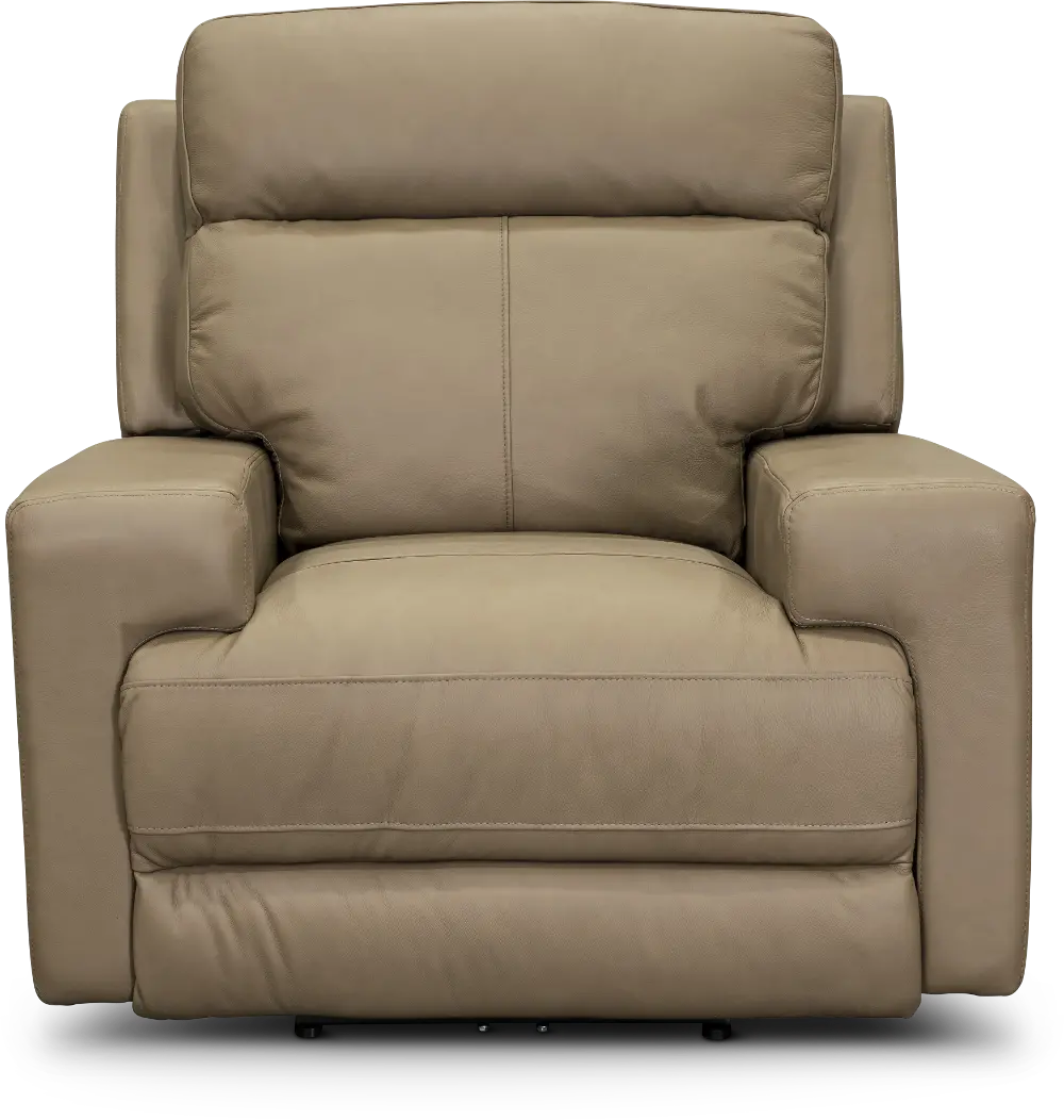 Moon Tan Leather-Match Power Recliner - Solana-1