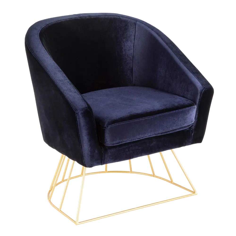 CH-CNRY-AU+BU Royal Blue Velvet Contemporary Tub Chair - Canary-1