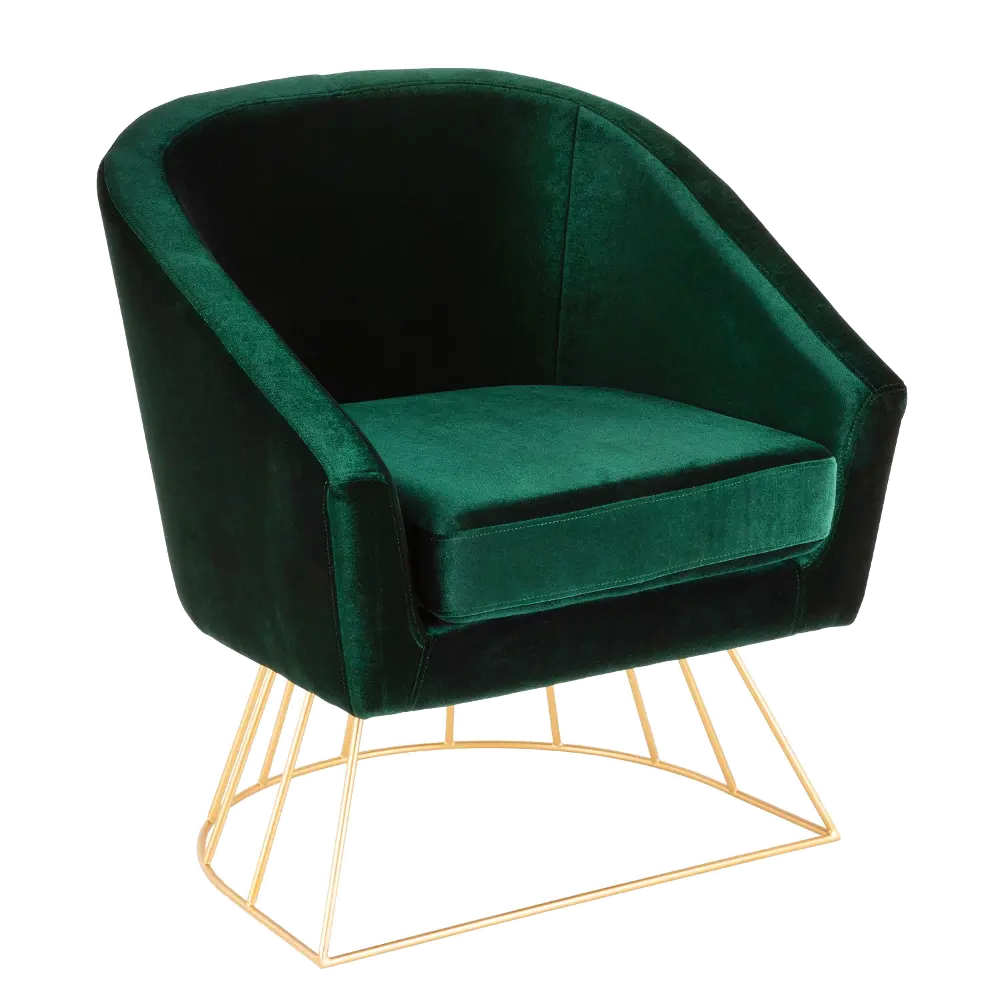 CH-CNRY-AU+GN Emerald Green Velvet Contemporary Tub Chair - Canary-1