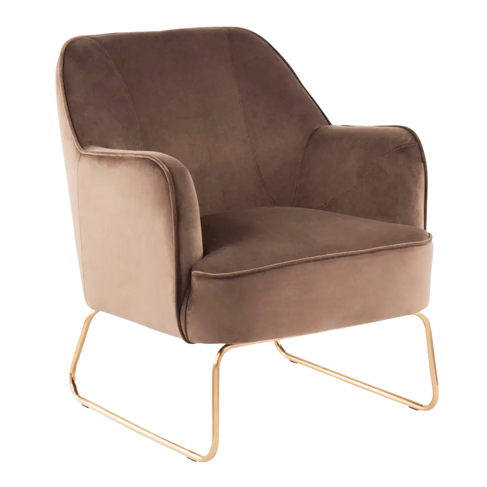 CHR-DANIELLASL-AUBN Espresso Velvet Contemporary Accent Chair - Campania-1