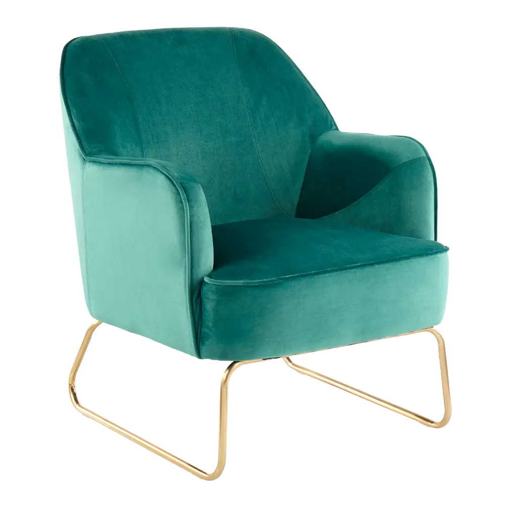 CHR-DANIELLASL-AUGN Green Velvet Contemporary Accent Chair - Campania-1
