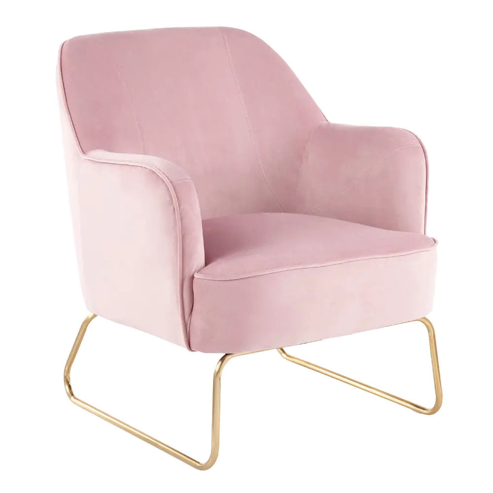 CHR-DANIELLASL-AUPK Blush Pink Velvet Contemporary Accent Chair - Campania-1