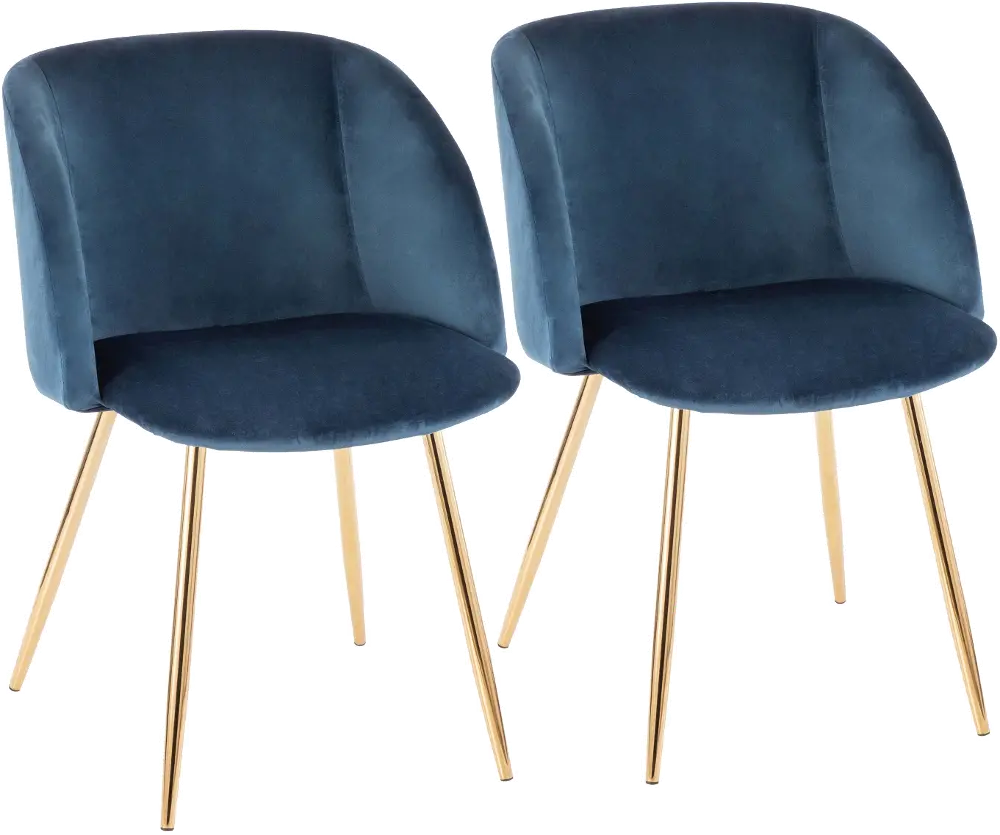 CH-FRAN-AU+BU2 Blue Velvet Contemporary Chairs (Set of 2) - Luna-1