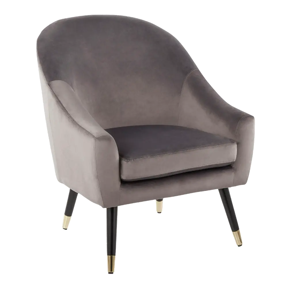 CHR-MATSE-BK+SV Silver Velvet Contemporary Accent Chair - Matisse-1
