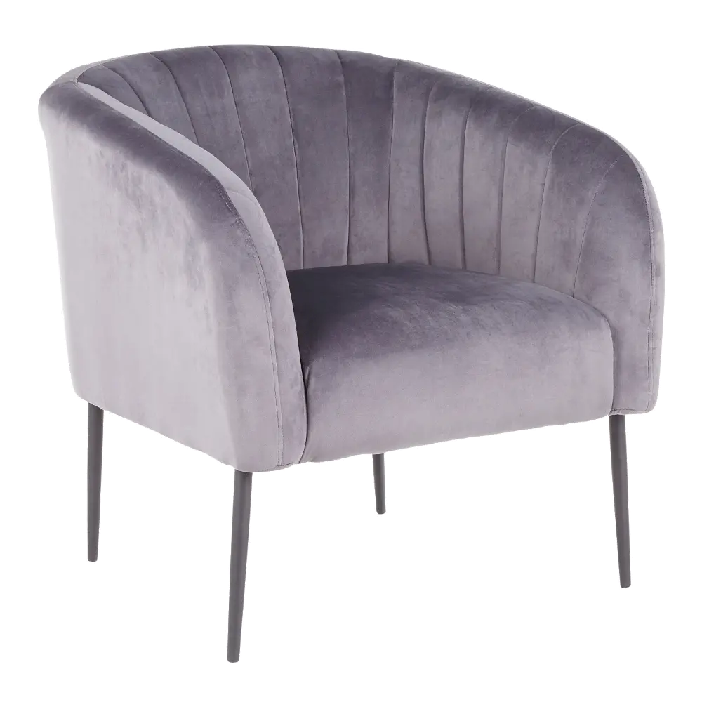 CHR-RENEE-BKVGY Gray Velvet Modern Accent Chair - Renee-1