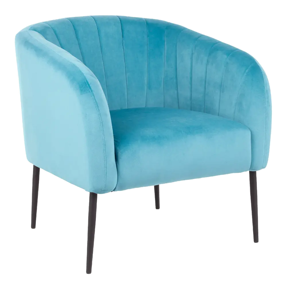 CHR-RENEE-BKVTQ Turquoise Velvet Modern Accent Chair - Renee-1