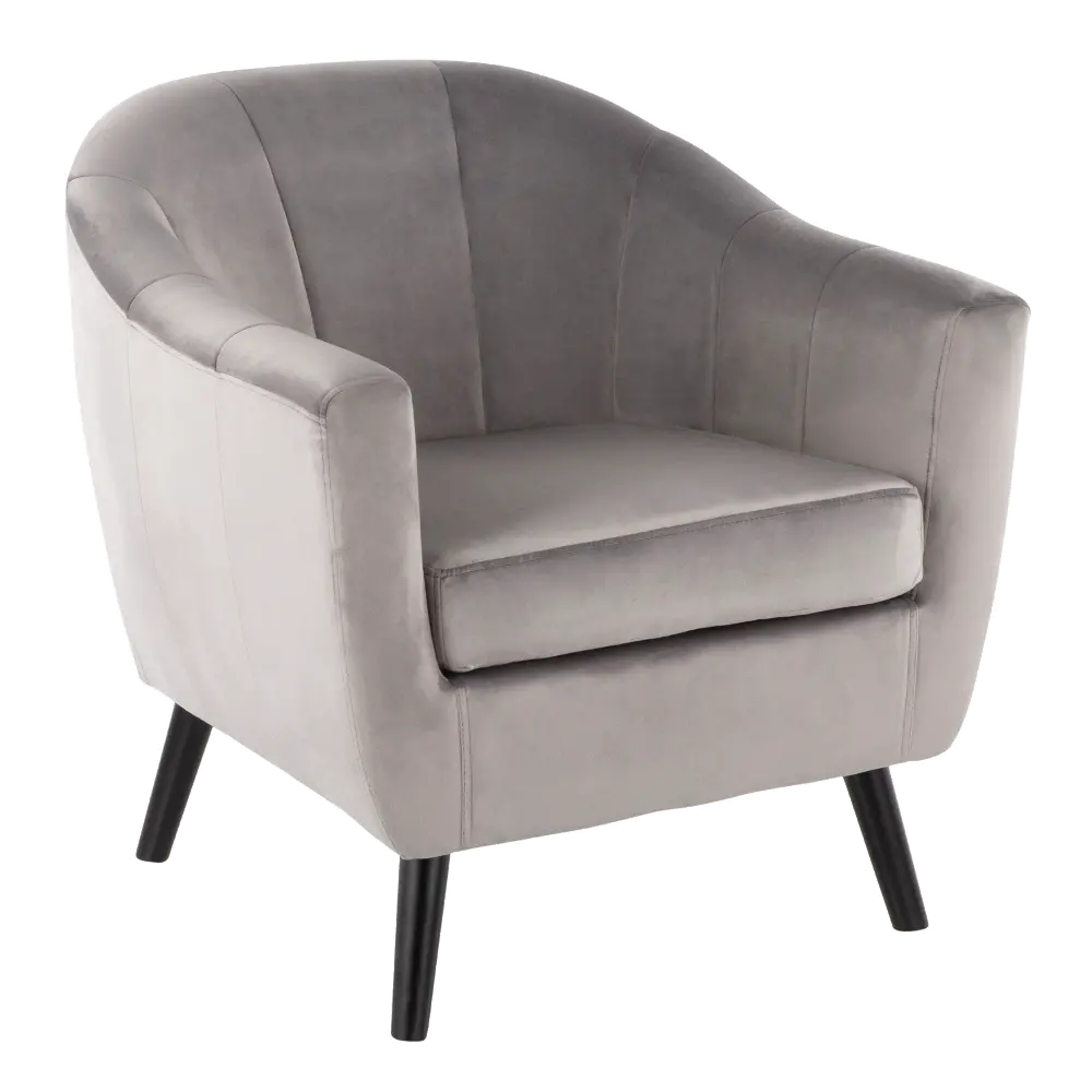 CHR-RCKWLV-SV Silver Velvet Contemporary Accent Chair - Rockwell-1