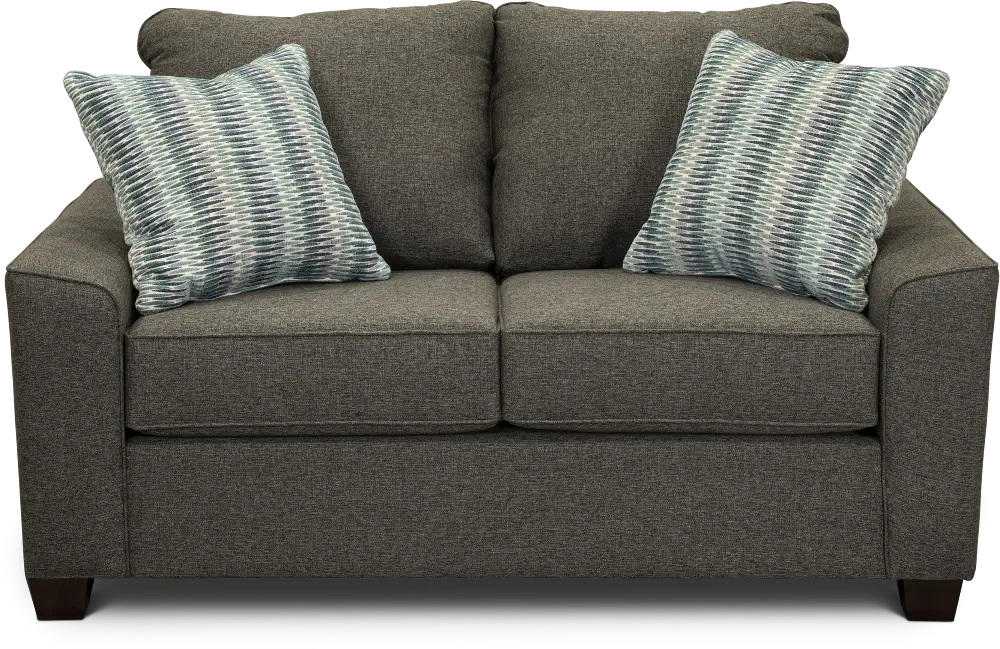 Contemporary Charcoal Gray Loveseat - Paxton-1