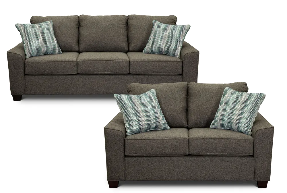 Contemporary Gray 2 Piece Living Room Set - Paxton-1