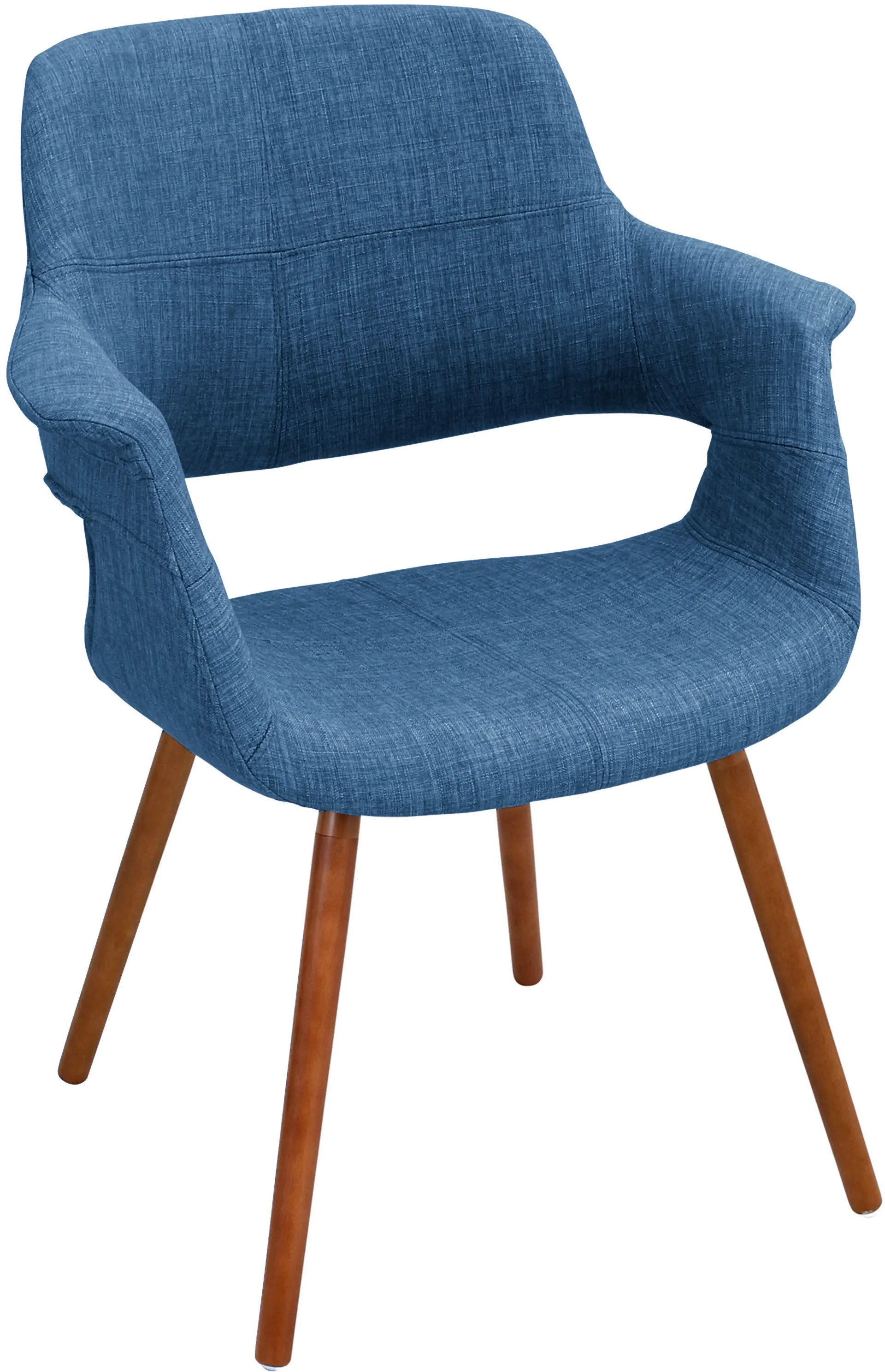 Vintage Flair Mid Century Modern Blue Accent Chair