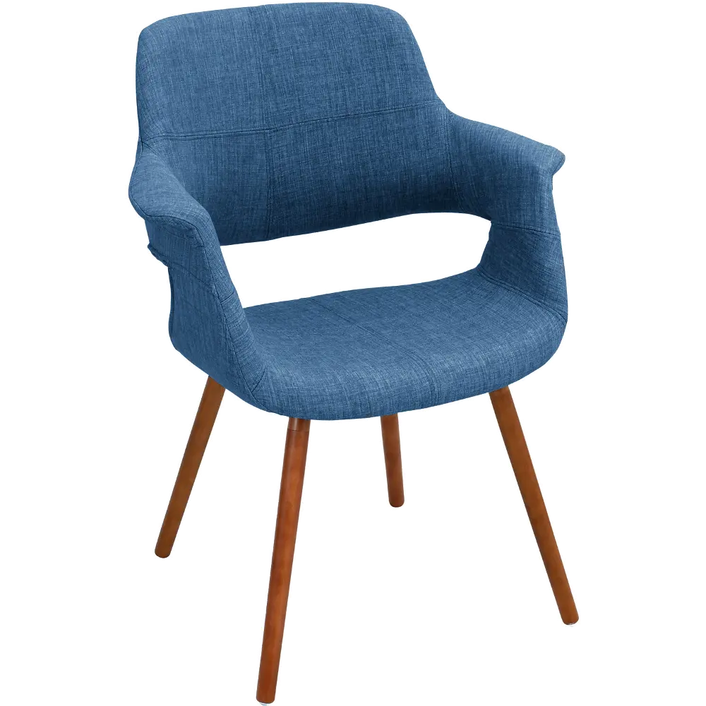 CHR-JY-VFL BU Vintage Flair Mid Century Modern Blue Accent Chair-1