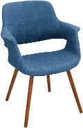 CHR-JY-VFL BU Vintage Flair Mid Century Modern Blue Accent Chair
