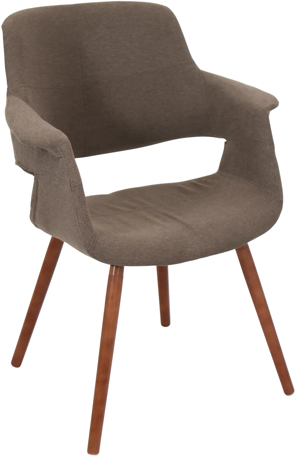CHR-JY-VFL-MBN Medium Brown Mid Century Modern Accent Chair - Vintage Flair-1