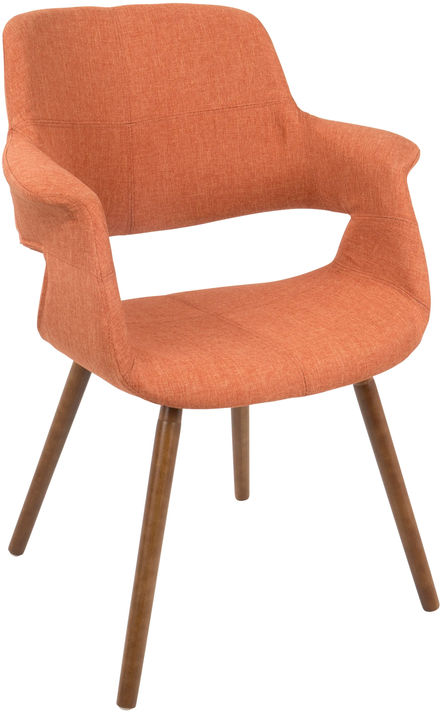 Vintage Flair Mid Century Modern Orange Accent Chair