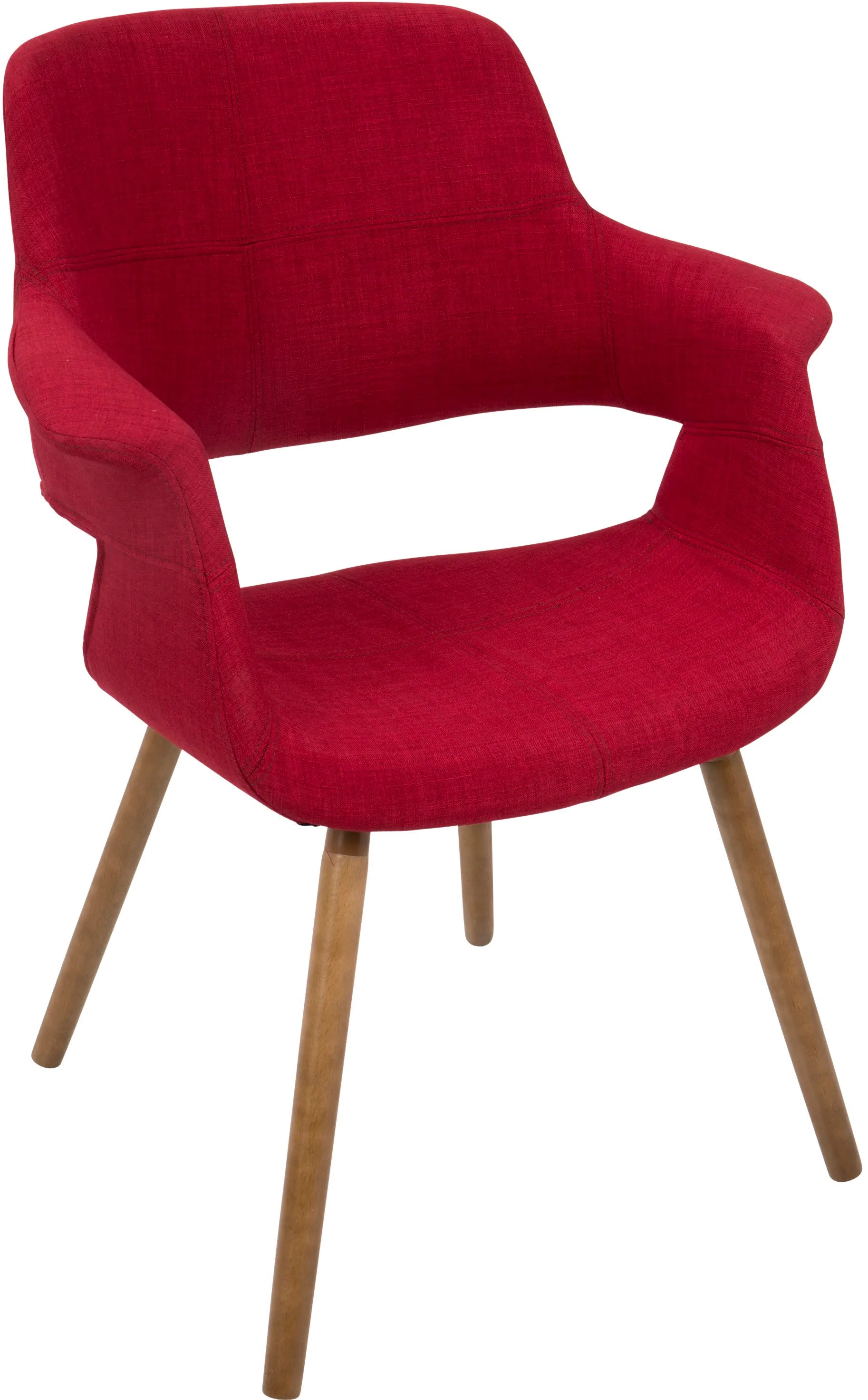 Vintage Flair Mid Century Modern Red Accent Chair