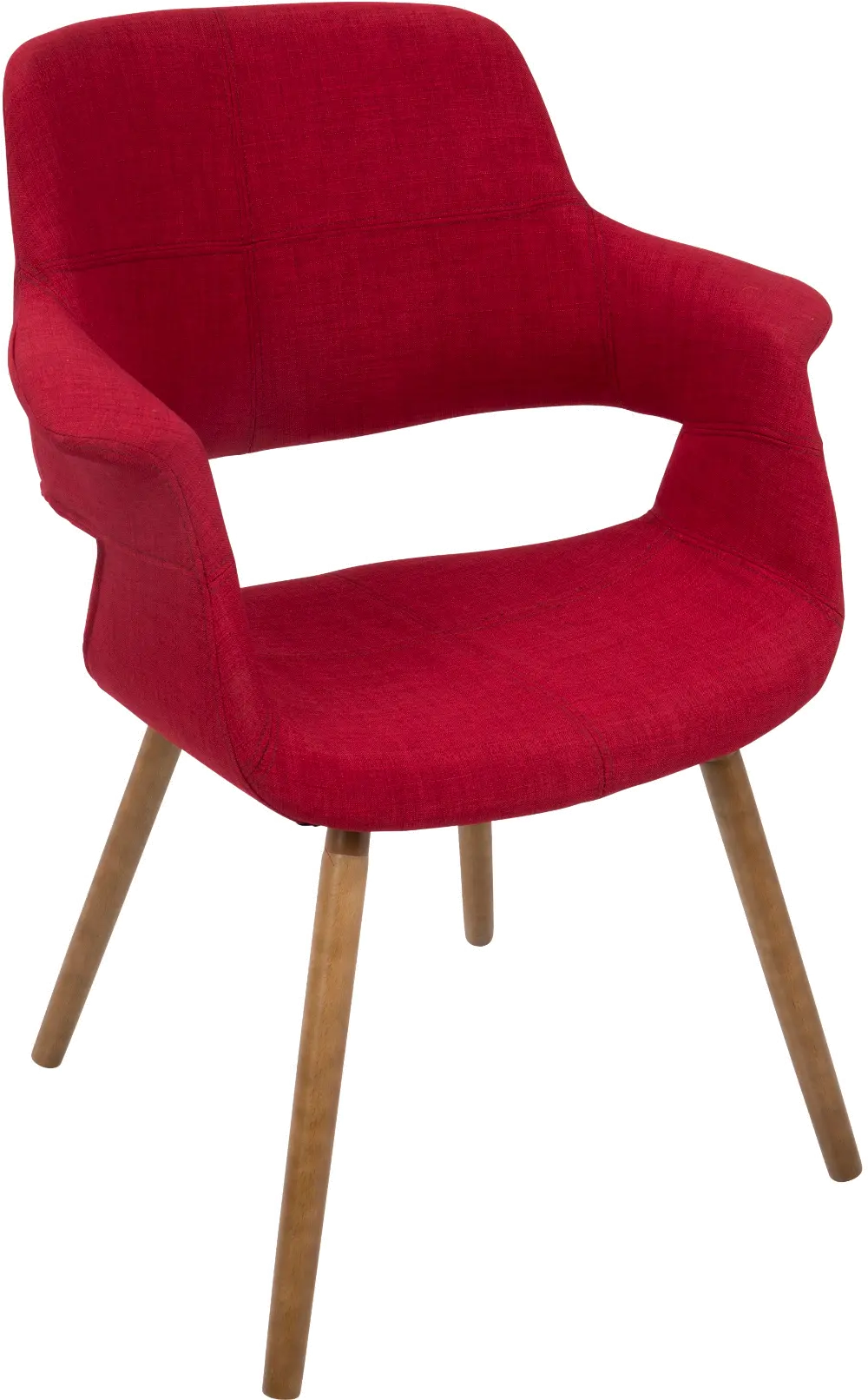 CHR-JY-VFL R Vintage Flair Mid Century Modern Red Accent Chair-1
