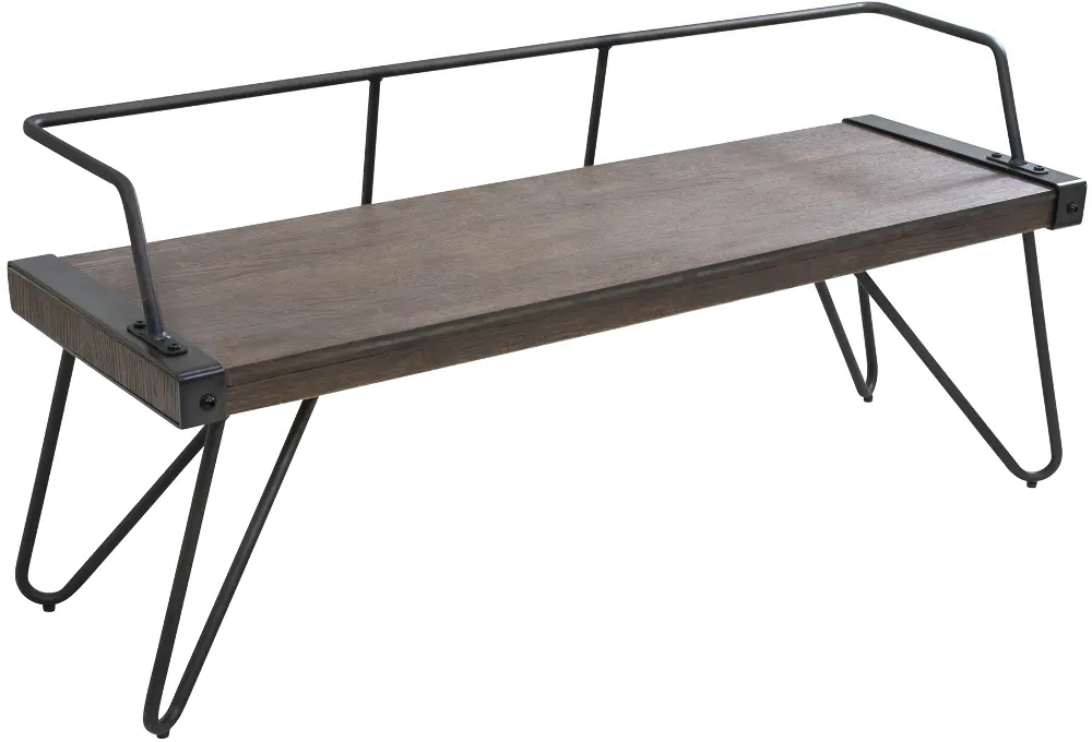 DC-STFBEN WL+AN Stefani Industrial Metal and Walnut Wood Bench-1