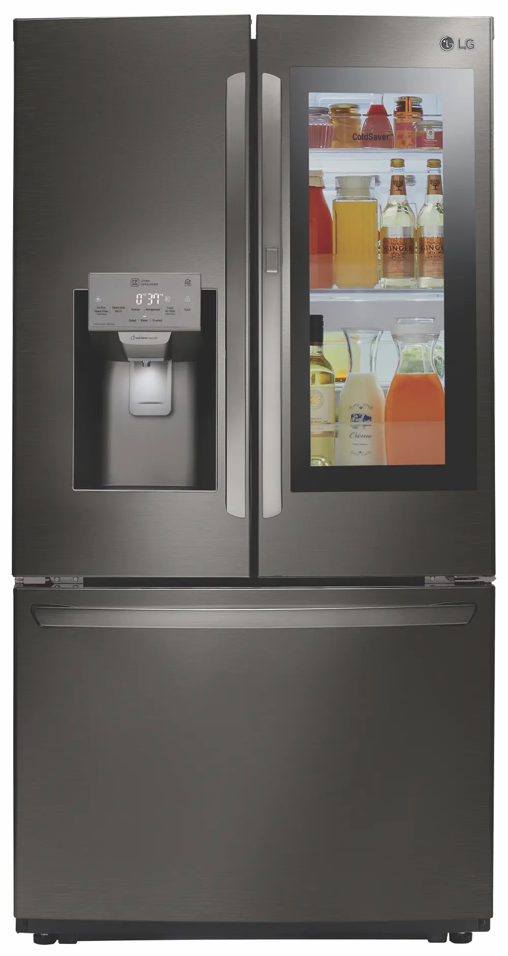 LFXC22596D LG 21.9 cu ft French Door Refrigerator - Counter Depth Black Stainless Steel-1