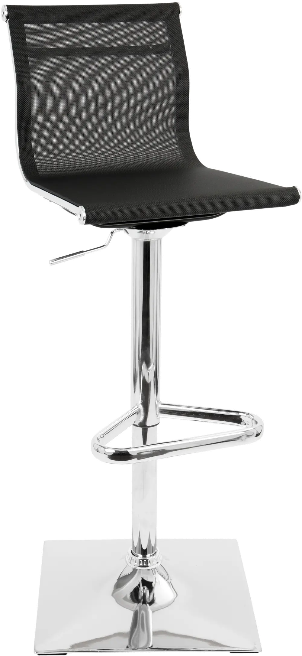 BS-TW-MIRAGE-BK Contemporary Black and Chrome Adjustable Bar Stool - Mirage-1