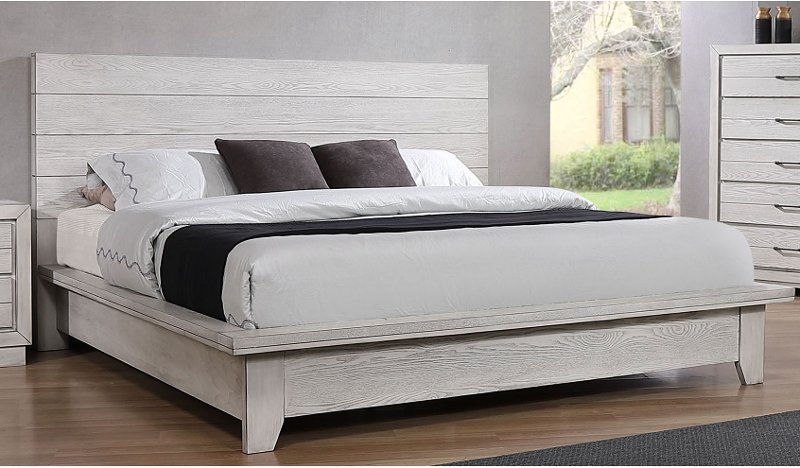 White Sands Contemporary King, Bed Frame White King