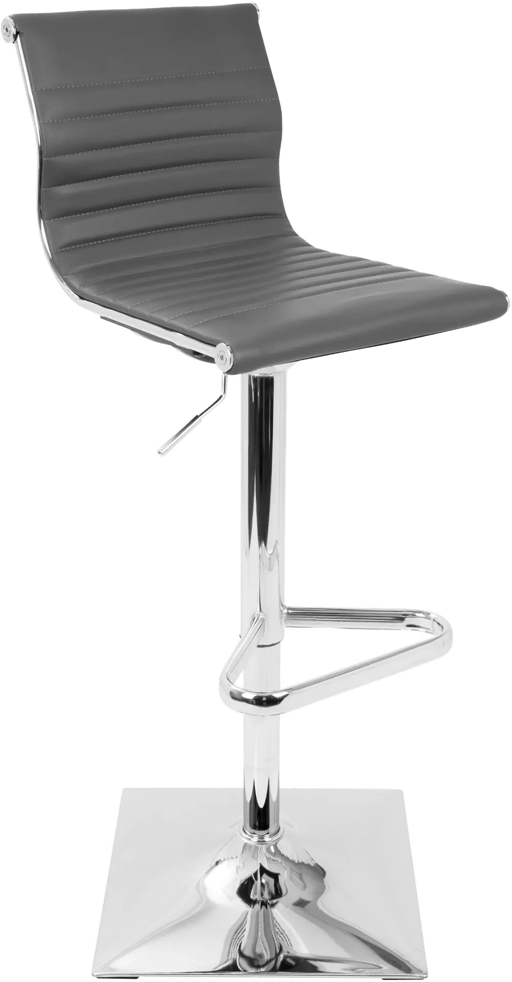 BS-MASTER GY Master Contemporary Gray & Chrome Adjustable Bar Stool-1