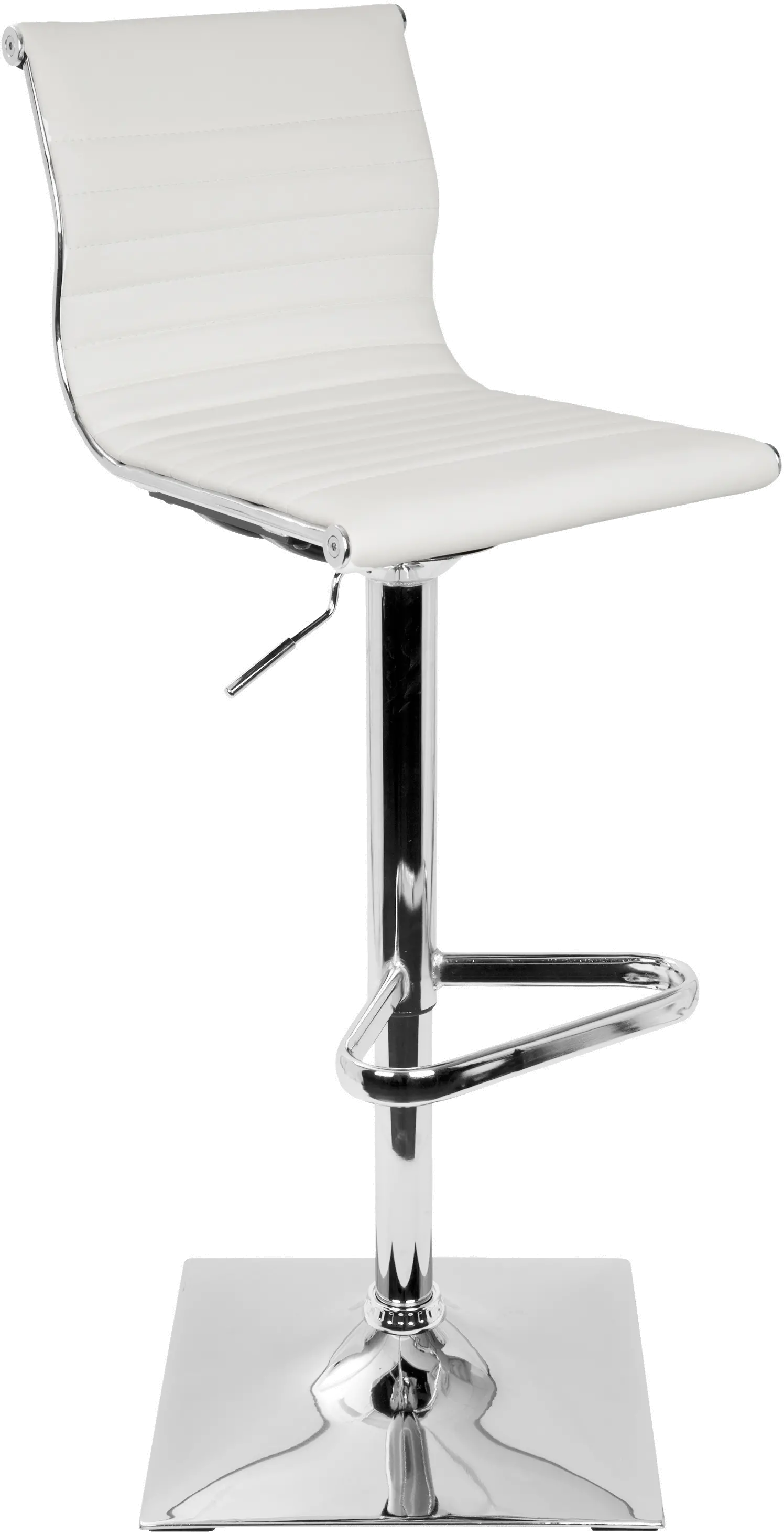 BS-TW-MASTERW Master White & Chrome Adjustable Bar Stool sku BS-TW-MASTERW