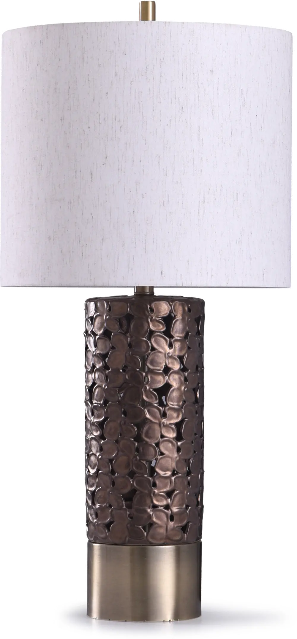 33 Inch Ornamented Bronze Metal Table Lamp - Chesham-1