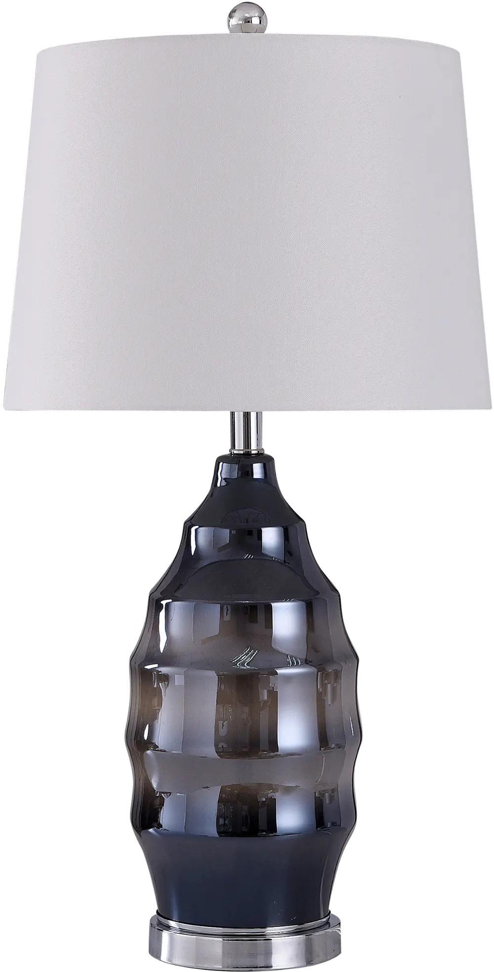 Gray Glass Table Lamp with Metal Base - Bella-1