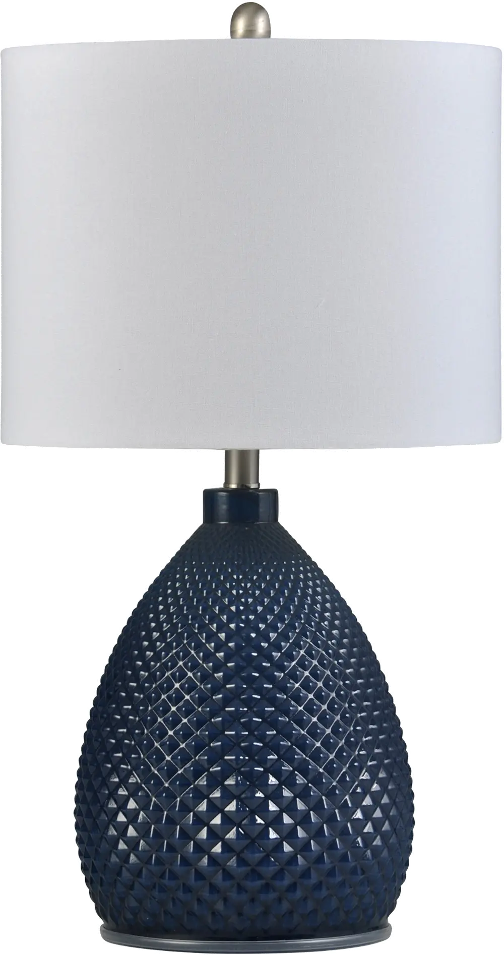 26 Inch Navy Blue Glass Table Lamp-1