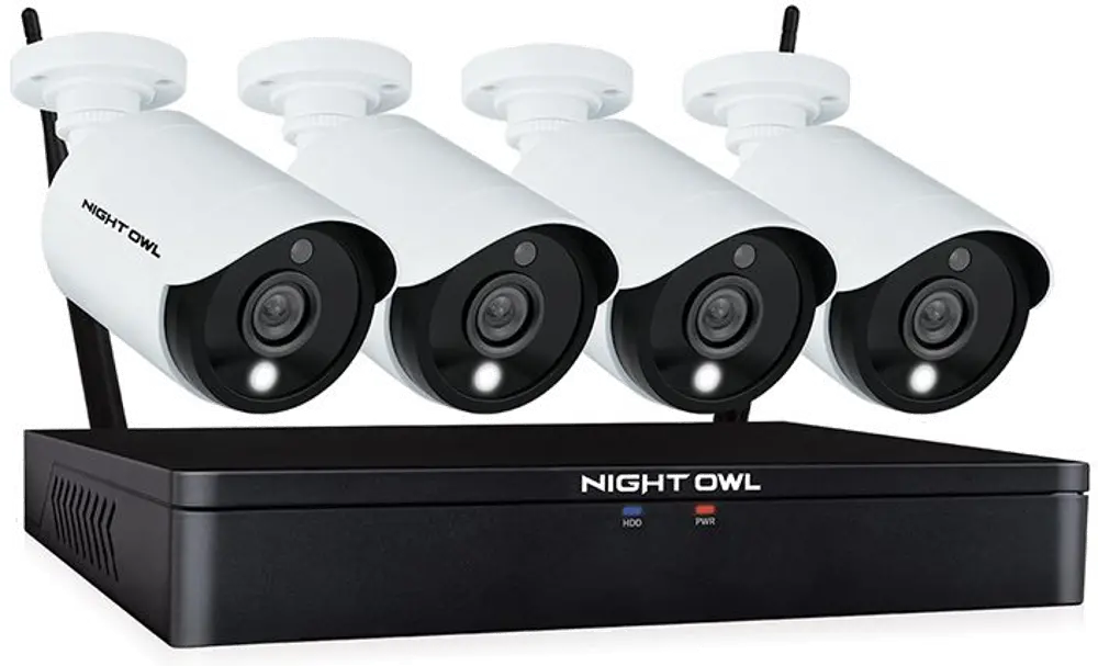 Night Owl Expandable 12 Channel Hybrid DVR and 4 Wired Spotlight Cameras-1