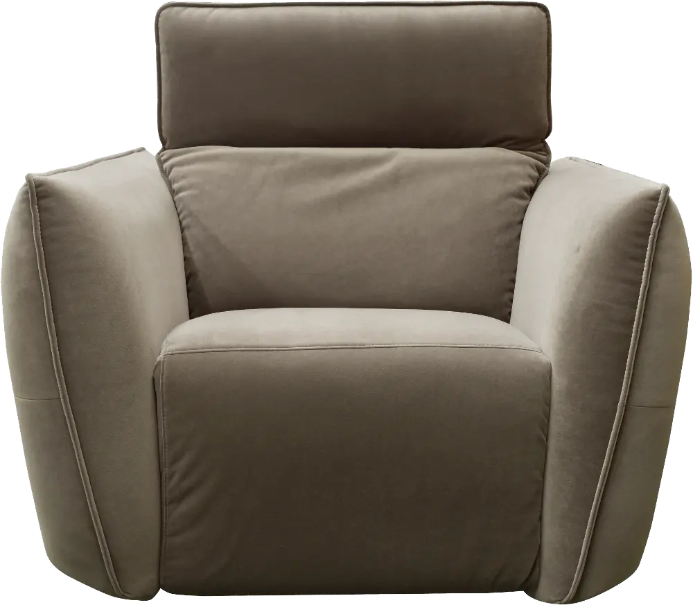Transitional Ash Beige Power Recliner with Manual Headrest - Harley-1