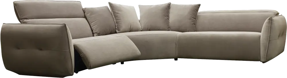 Transitional Ash Beige 3 Piece Power Reclining Sectional Sofa with Adjustable Headrests - Harley-1