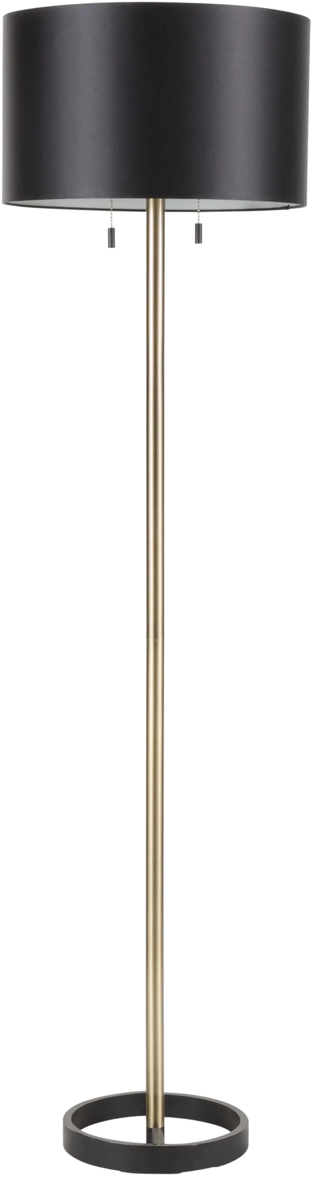 L-HLTNFL-AU+BK Contemporary Black Floor Lamp with Gold Accents - Hilton-1