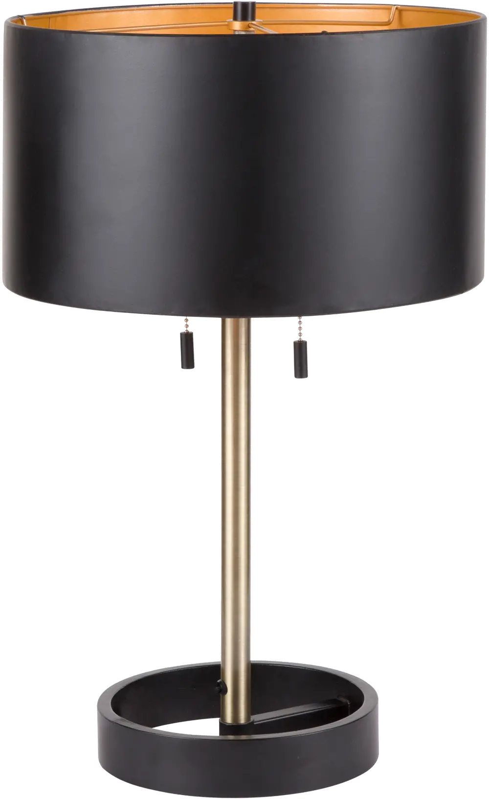 L-HLTNTB-AU+BK Contemporary Black Table Lamp with Gold Accents - Hilton-1
