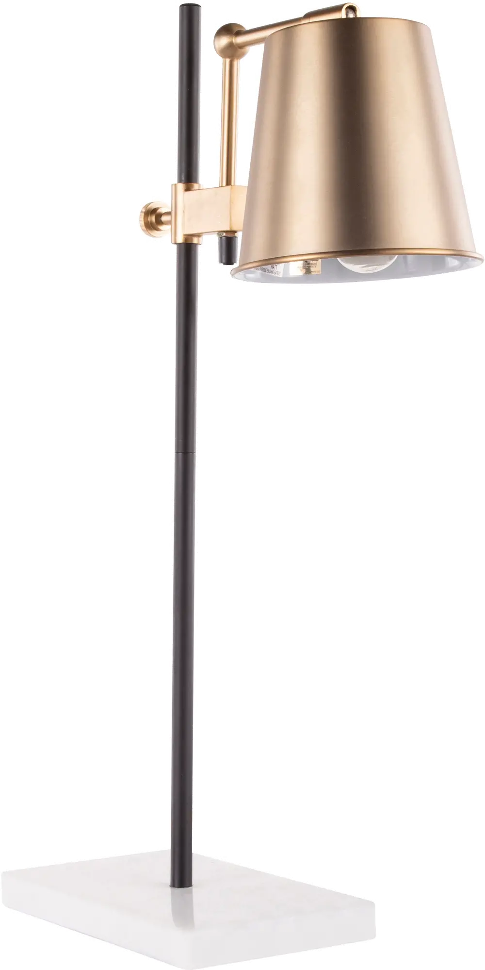 L-MTRCTB-AB Antique Brass and White Marble Industrial Table Lamp - Metric-1