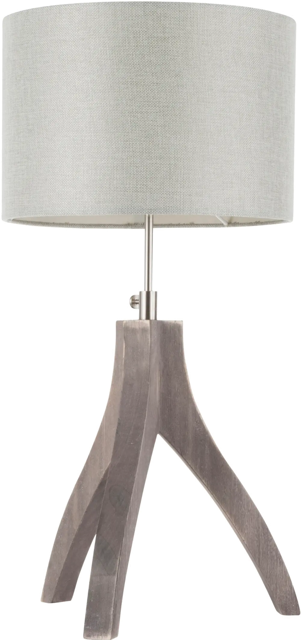 L-WSHBNTB-LGY Contemporary Wood Wishbone Table Lamp with Light Gray Shade-1