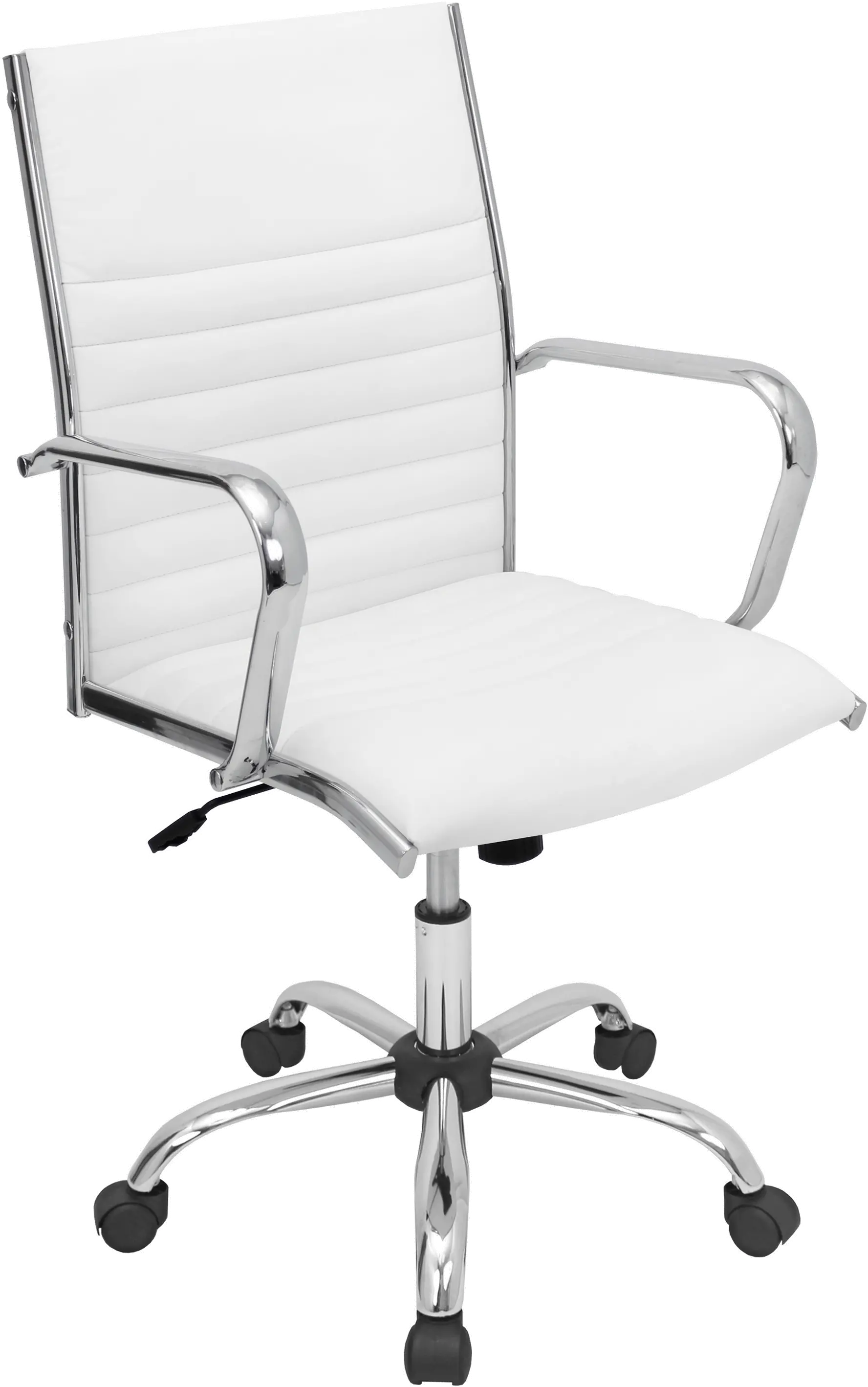 Master White Faux Leather Contemporary Swivel Office Chair