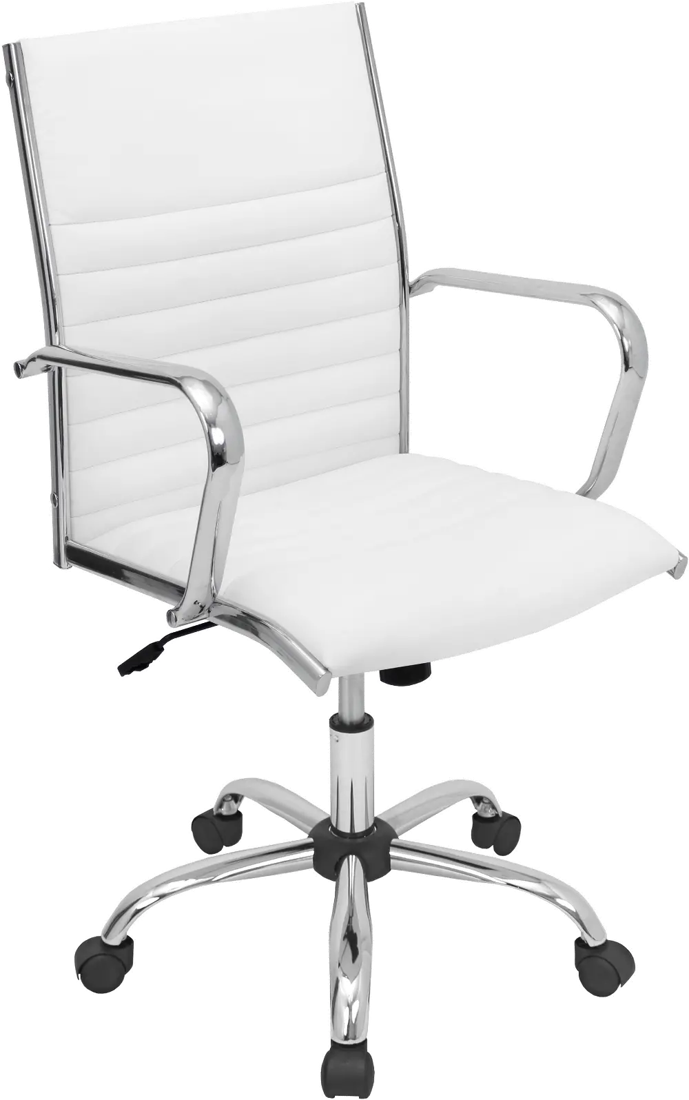 OFC-AC-MSTR W Master White Faux Leather Contemporary Swivel Office Chair-1