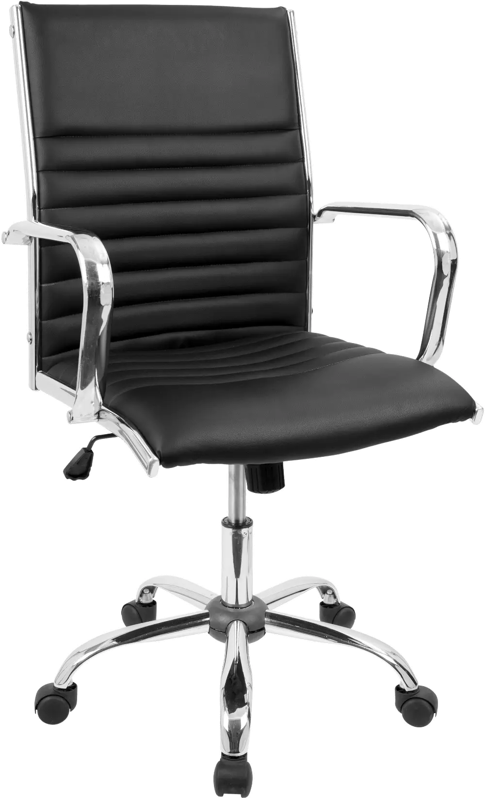 OFC-AC-MSTR BK Master Black Faux Leather Office Chair-1