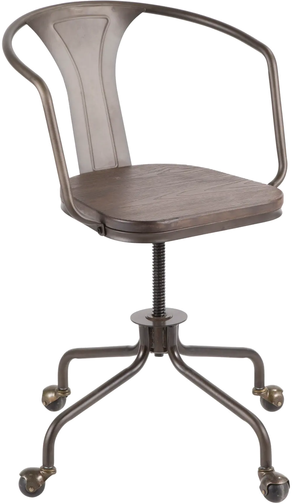 OC-OR-AN+E Antique and Espresso Bamboo Industrial Task Chair - Oregon-1