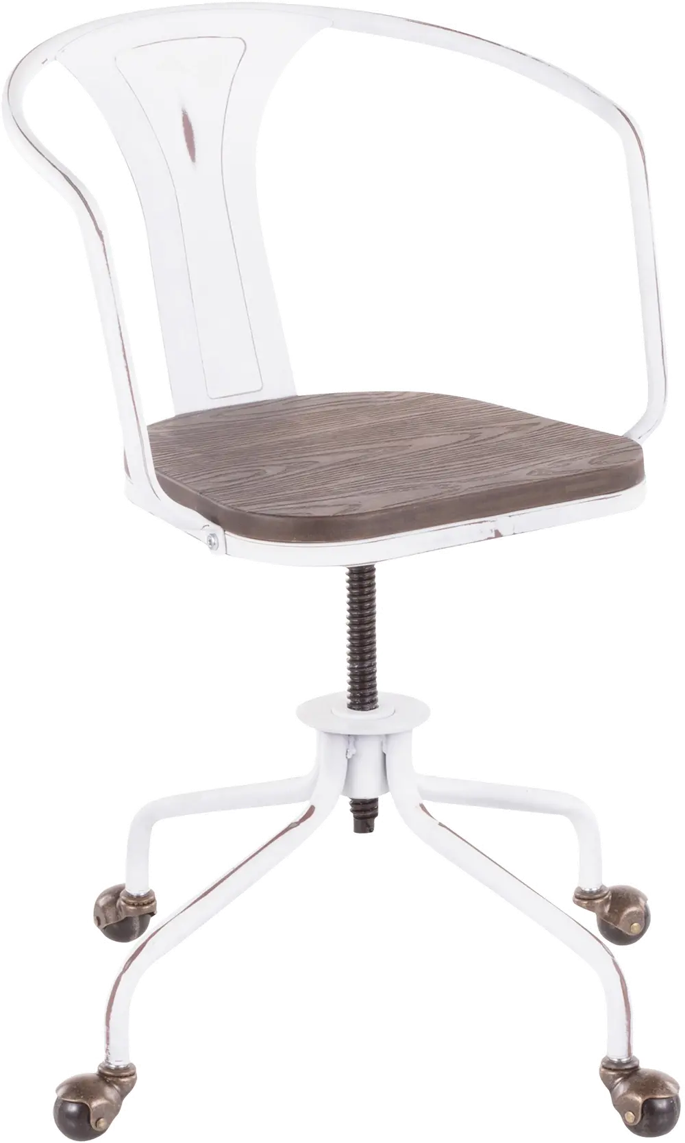 OC-OR-VW+E Vintage White and Espresso Task Chair - Oregon-1