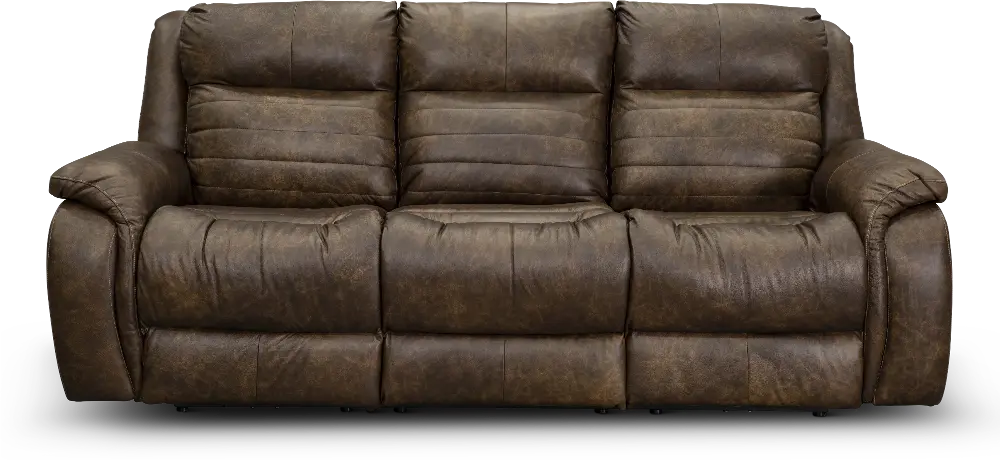 Essex Chaps Brown Standard Double Power Reclining Sofa-1