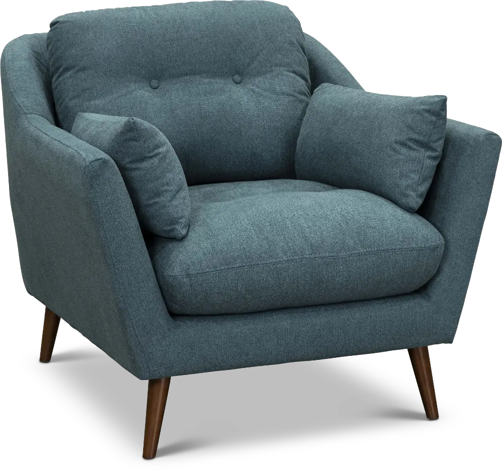 Mid Century Modern Jade Blue Chair - Ethan-1