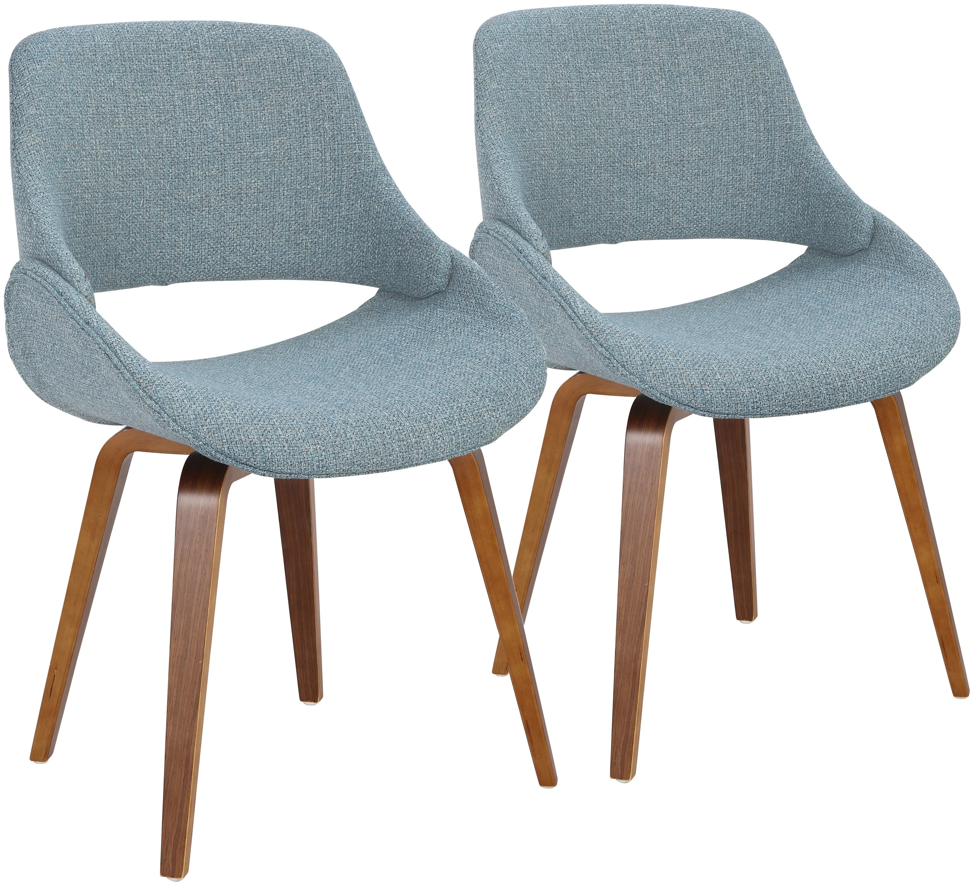 CH-FBCONLWLBU2 Fabrizzi Blue and Walnut Dining Room Chair (Set of sku CH-FBCONLWLBU2