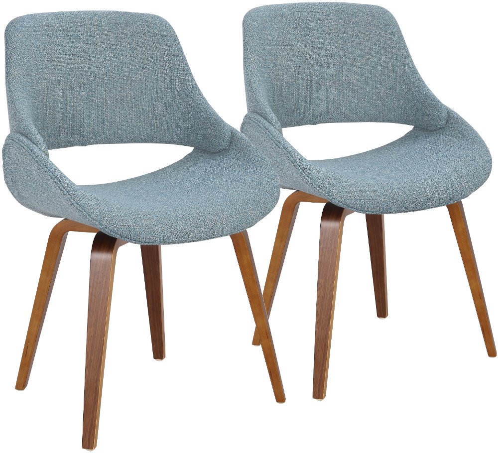 Fabrizzi Blue and Walnut Dining Room Chair (Set of 2)