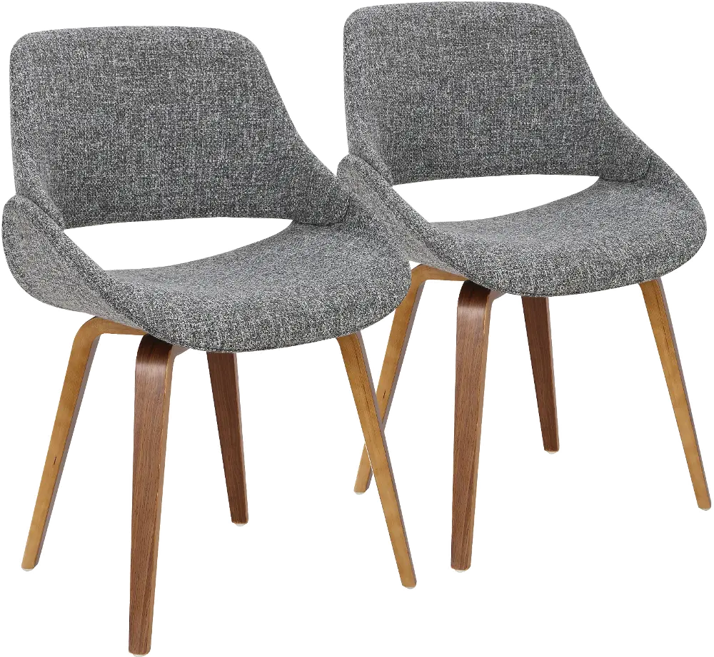 CH-FBCONL-WLGY2 Mid Century Gray and Walnut Dining Room Chair (Set of 2) - Fabrizzi-1