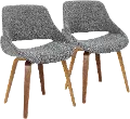 CH-FBCONL-WLGY2 Mid Century Gray and Walnut Dining Room Chair (Set of 2) - Fabrizzi