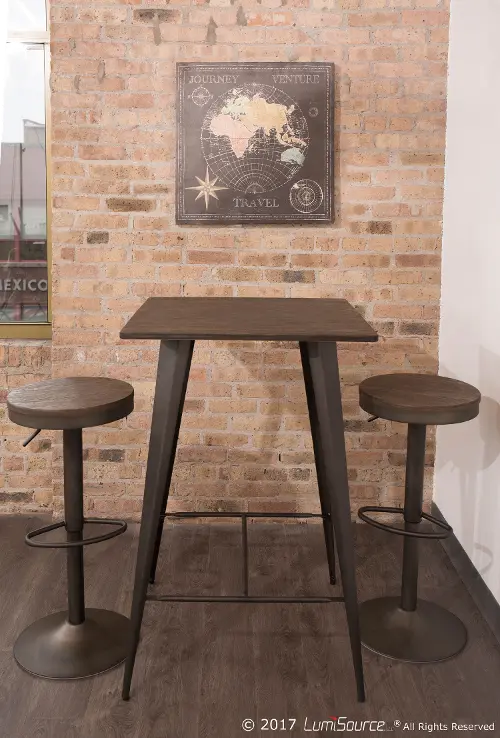 Dakota adjustable discount wood seat barstool