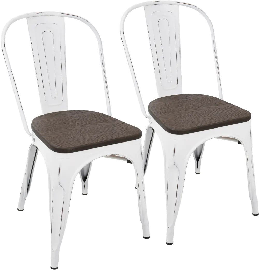 DC-OR-VW+E2 Oregon White and Brown Dining Room Chair, Set of 2-1