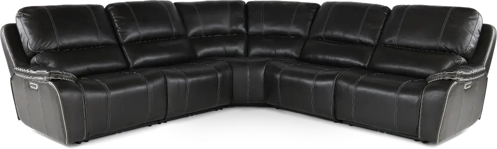 Harry Cyclone Dark Gray 5 Piece Power Reclining Sectional-1